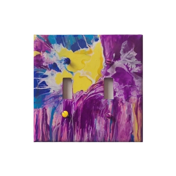 Hand Crafted Other - Hand Crafted Abstract Design 2 Toggle Light Switch Plate